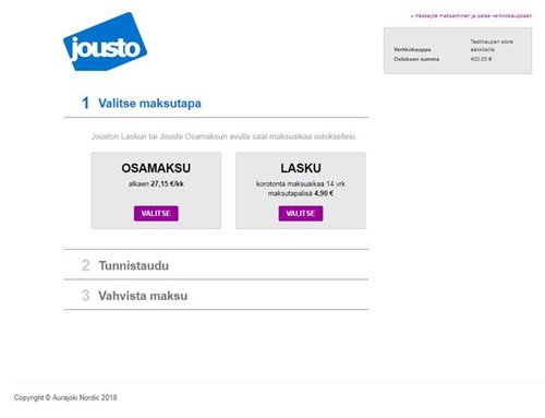 jousto ostokokemus